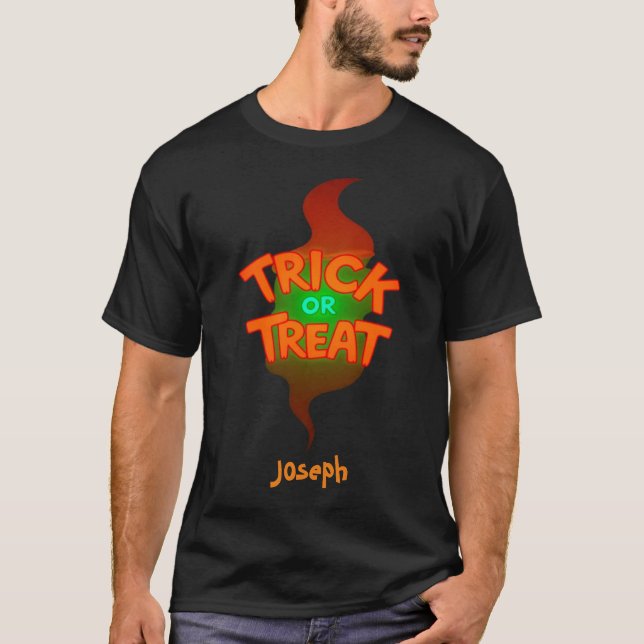 Trick o tratar la camiseta de Halloween (Anverso)