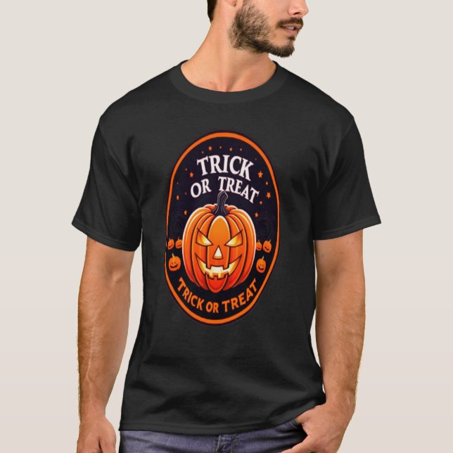 Trick o tratar la camiseta de Halloween (Anverso)