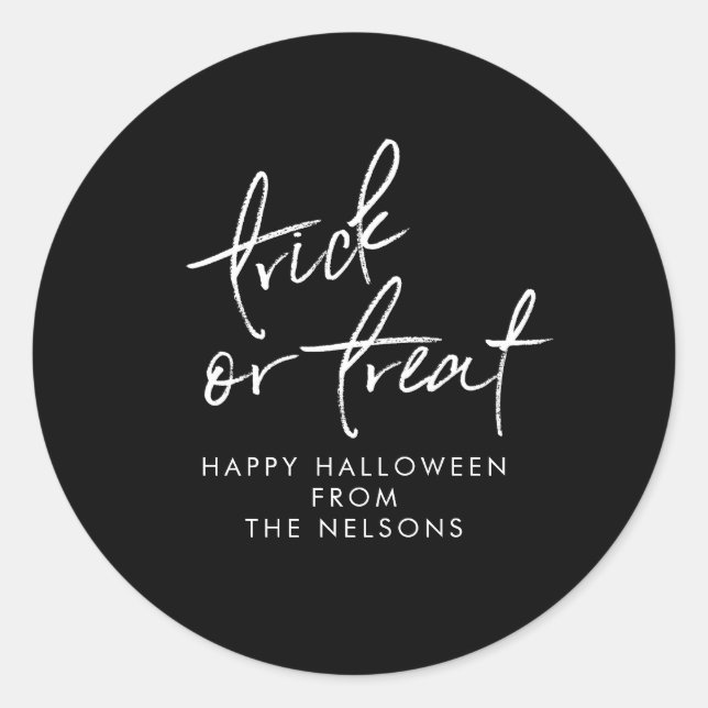 Trick o Treat Halloween Favor Trate a Pegatina de  (Anverso)