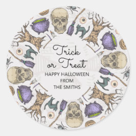 Trick o Treat Halloween Favor Trate a Pegatina de 
