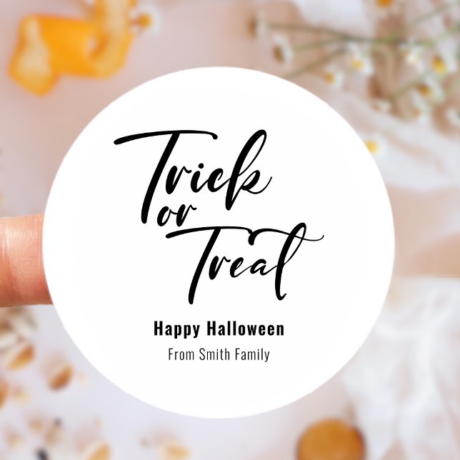 Trick o Treat Halloween Favor Trate Pegatina (Trick or Treat Halloween Favor Treat Sticker)