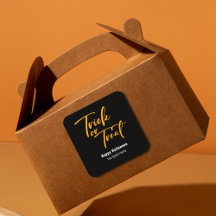 Trick o Treat Halloween Favor Trate Pegatina