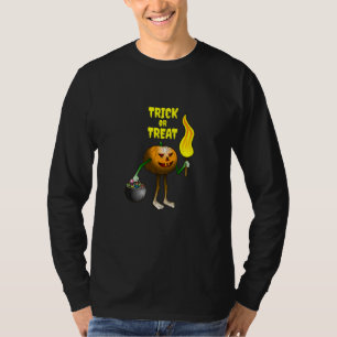 Trick or Treat Calabaza en una camiseta de manga l
