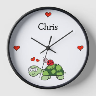 Tricografía de tortuga y reloj de pared cardíaca