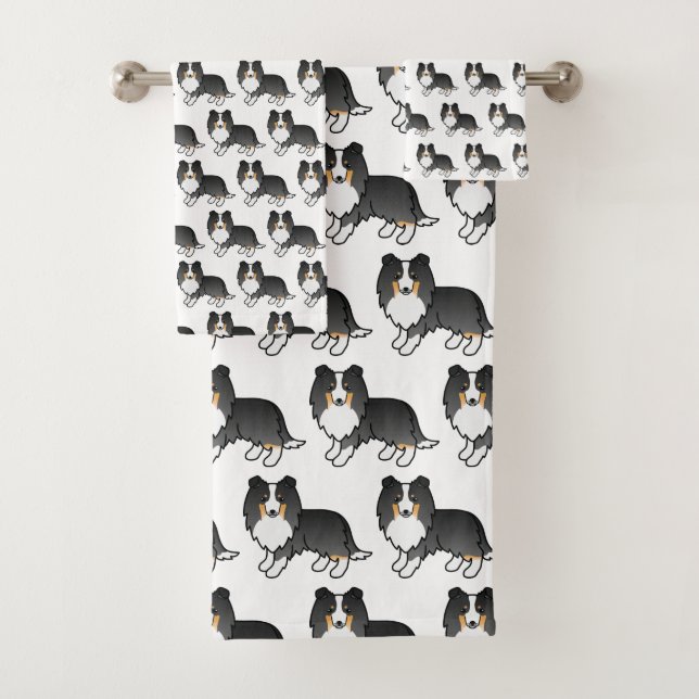 Tricolor Shetland Sheepdog Sheltie Patrón de perro (In situ)