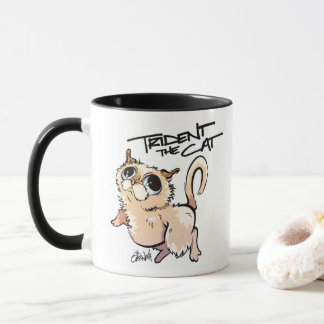 Trident la taza de café ilustrada gato 01