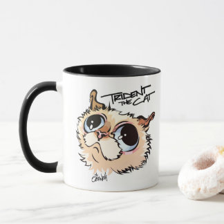 Trident la taza de café ilustrada gato 02