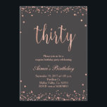 Trigésima invitación del cumpleaños del oro color<br><div class="desc">Trigésima invitación del cumpleaños del oro color de rosa
¡Minimalista y dulce,  esta invitación color de rosa del oro sorprenderá a sus huéspedes!</div>