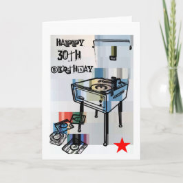 Trigésima tarjeta de cumpleaños feliz retra