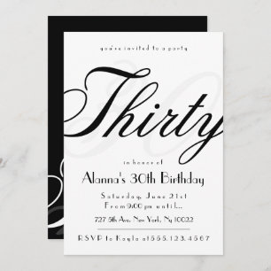 Trigésimas invitaciones con clase del cumpleaños