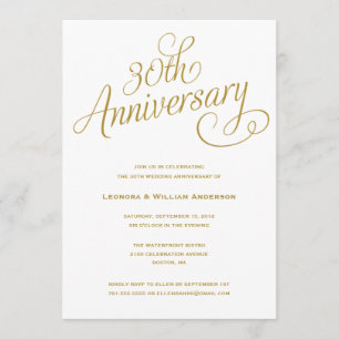 trigésimas INVITACIONES del ANIVERSARIO de BODA