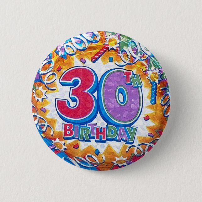 trigésimo Botón del cumpleaños (Anverso)