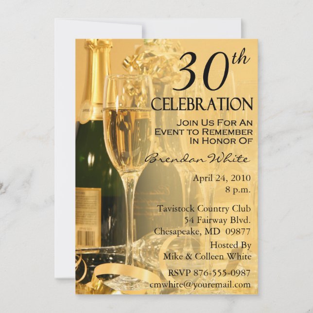 trigésimo Invitaciones de la fiesta de cumpleaños (Anverso)