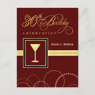 trigésimo Invitaciones de la fiesta de cumpleaños