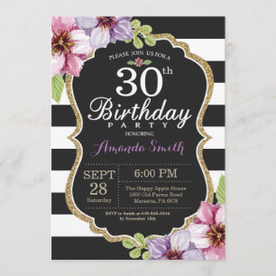 trigésimo Mujeres de la invitación del cumpleaños.
