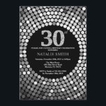 trigésimo Negro de la invitación del cumpleaños y<br><div class="desc">trigésimo Invitación del cumpleaños. Negro y purpurina de la plata. Diamante de plata. Fiesta de cumpleaños adulta. Para los hombres o las mujeres. Para el arreglo para requisitos particulares adicional,  haga clic por favor el "personalizar él" botón y utilice nuestra herramienta de diseño para modificar esta plantilla.</div>