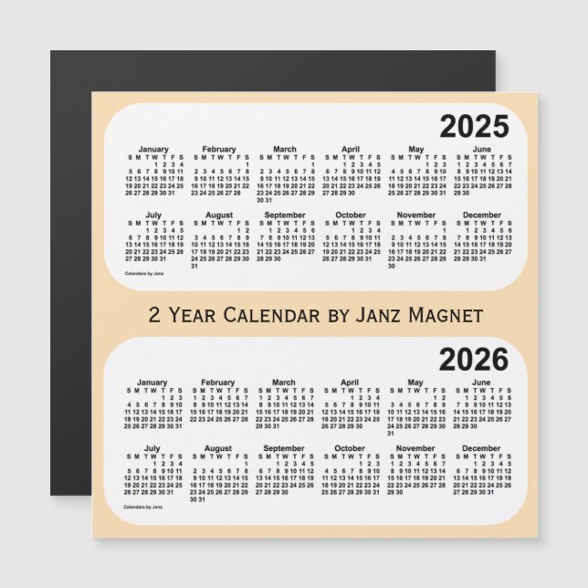 Trigo 2025-2026 calendario de 2 años por el imán (Anverso/Reverso)