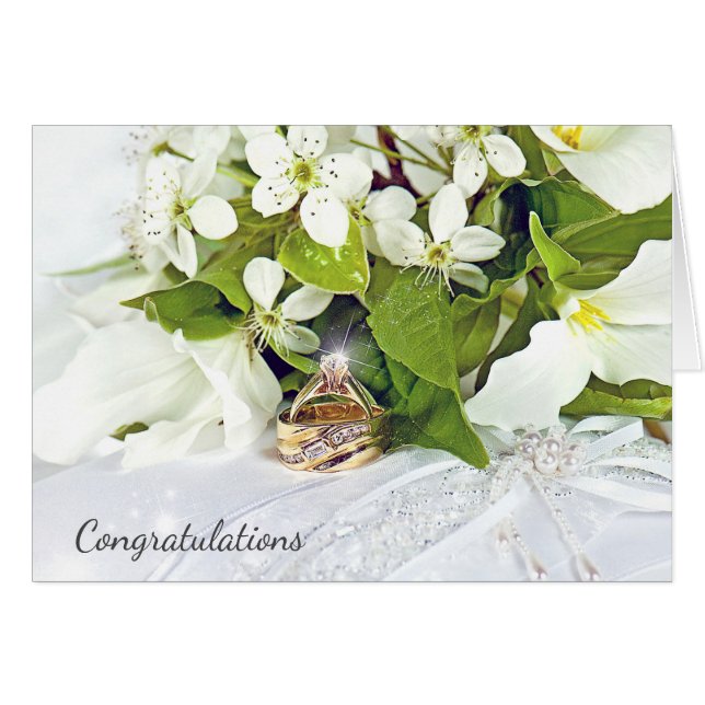 Trillium Boda Bouquet con anillos (Anverso (Horizontal))