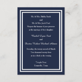 Trim de doble marina -3x5 Invitación a matrimonio