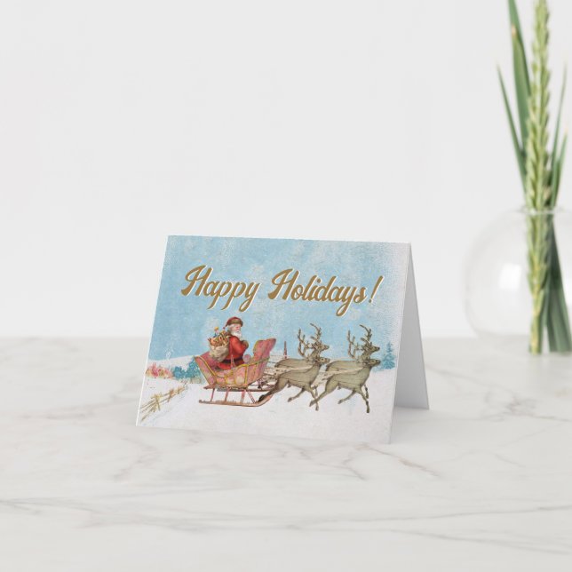Trineo de Reno de Santa Felices Fiestas Navidad Vi (Anverso)