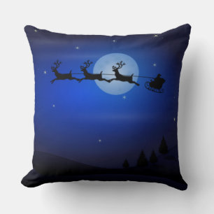 Trineo de Santa Claus Navidad Almohadas azul media
