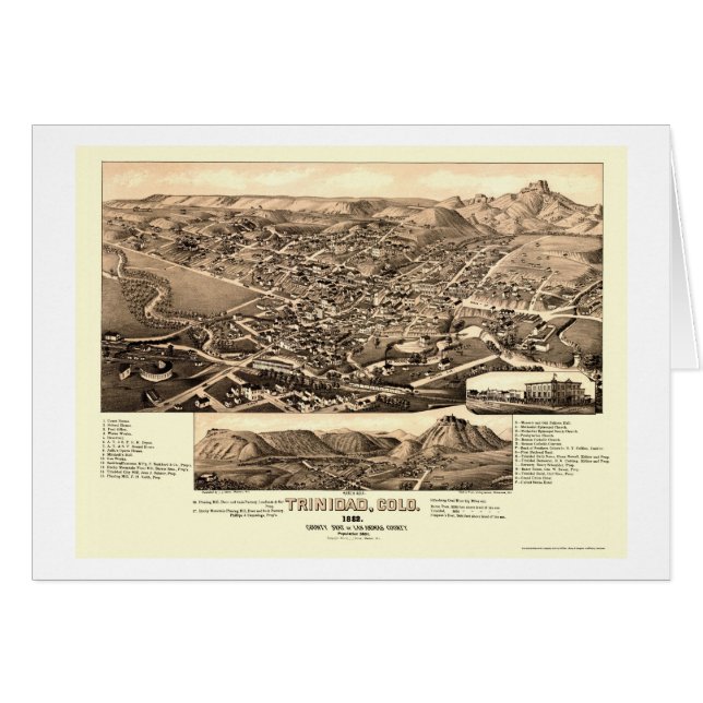 Trinidad, mapa panorámico del CO - 1882 (Anverso (Horizontal))