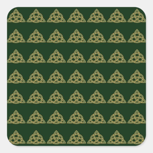 Trinity Knot Green Pegatinas (Anverso)