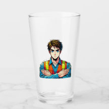 Trinkglas mit Manga-Sicherheitsfachmann