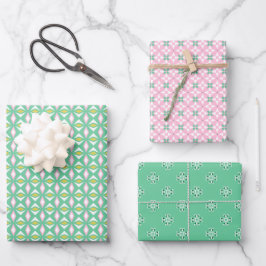 Trio 3 Patrones geométricos Conjunto de papel de a