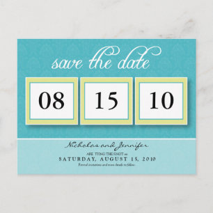 Trio Damask Box Tarjeta Postal de Fecha de Guardad
