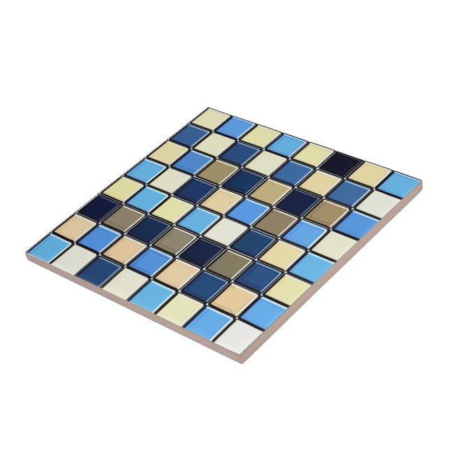 trío de azulejo azul (Lado)
