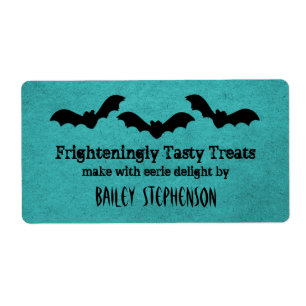 Trío de Bats Halloween Etiquetas de hormigón, Verd