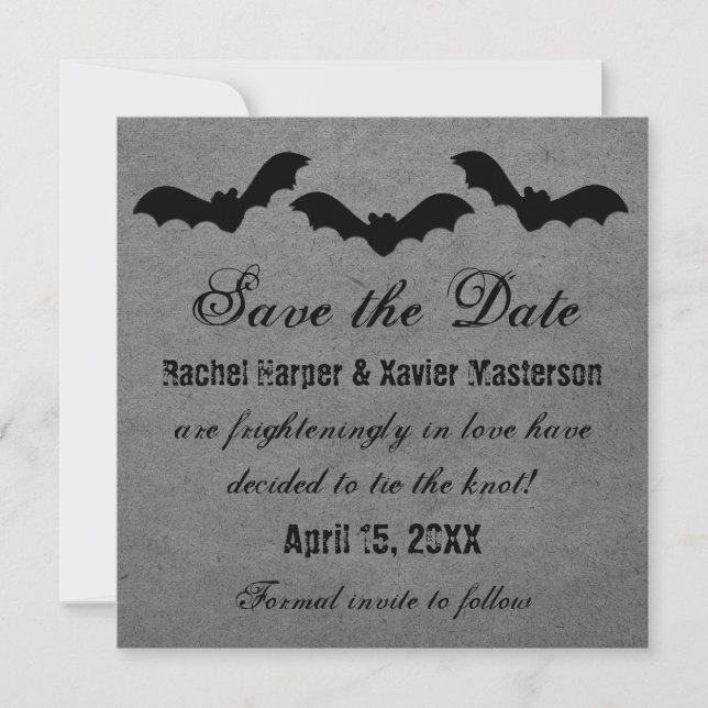 Trio de Bats Halloween Guardar la invitación de fe (Anverso)