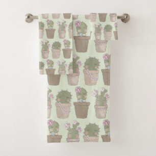 Trío de Cactus Lindos con Patrón de Joyas