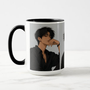 Trio de chicos anime estéticos con actitud Taza co
