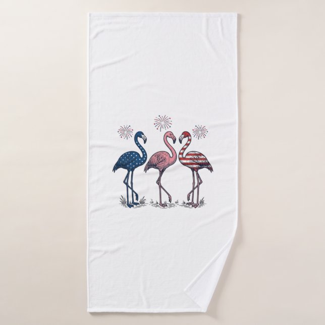 Trío de Flamencos Patrióticos Diseño de Grabado Vi (Toalla de baño)