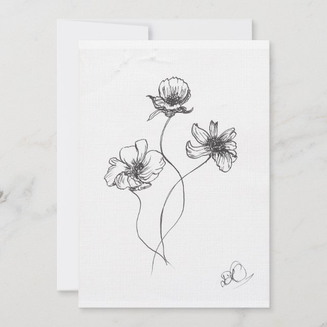 Trío de flores de invitación (Anverso)
