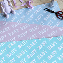Trio de hojas de papel de regalo para baby shower