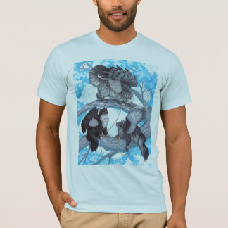 Trío de la camiseta coa alas de los gatos