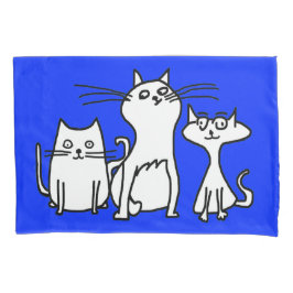 Trío de la funda de almohada de los gatos del
