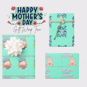 Trío de papel de envolver el día de la madre