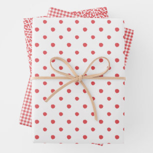 Trío de papel de envolvimiento rojo