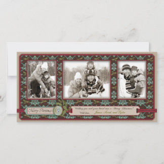 Trío de tarjetas de fotos clásicas para navidades