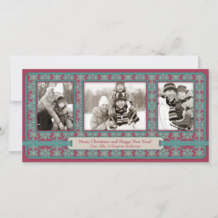 Trío de tarjetas fotográficas bohemias para Navida