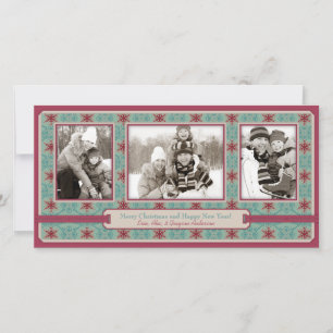 Trío de tarjetas fotográficas navideñas clásicas