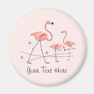 Trío de texto rosa Flamingo 2 imán