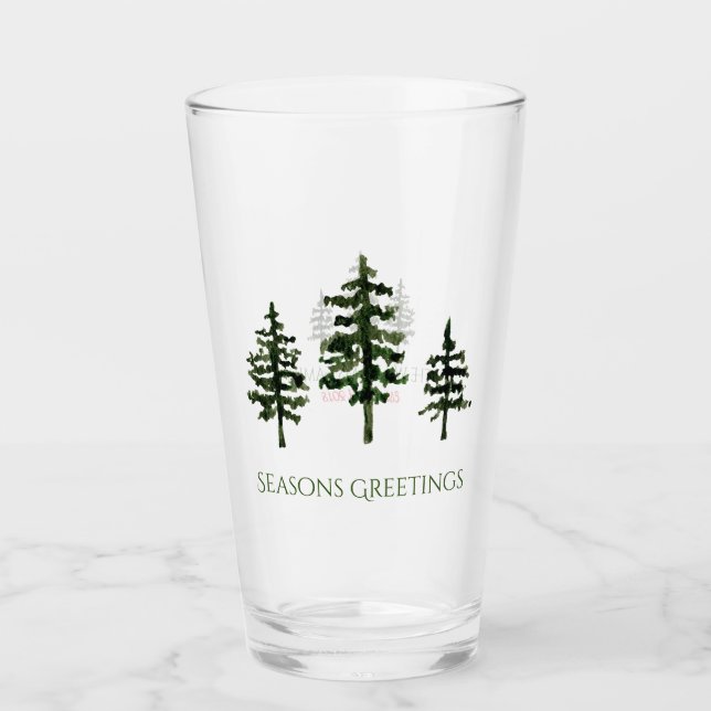 Trio De Vacaciones De Árboles Tumbler De Vidrio (Anverso)