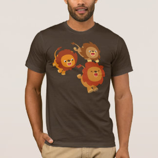 Trío feliz de la camiseta linda de los leones del