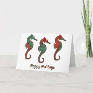 Trío metálico del Seahorse del navidad