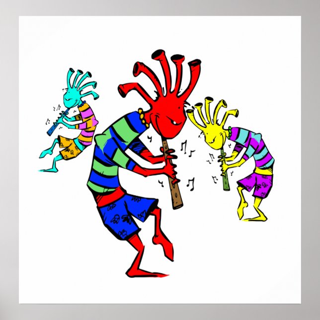 Trio musical de arte de Kokopelli (Frente)